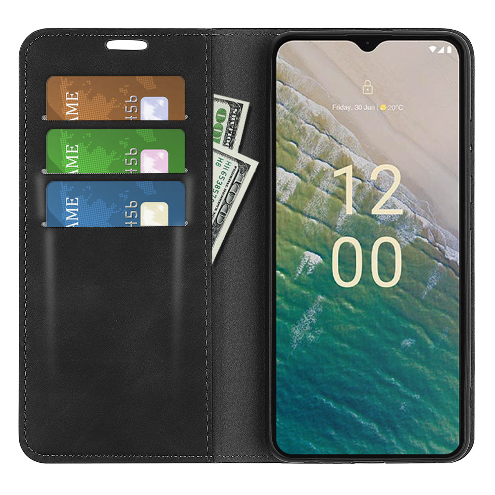 Flip Case for Nokia C32 PU Leather Wallet Skin-touch Foldable Stand Cellphone Cover