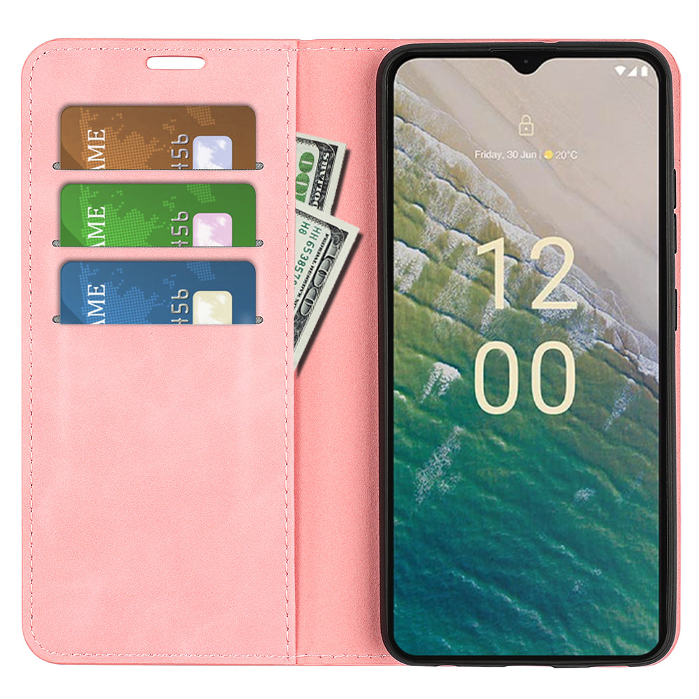 Flip Case for Nokia C32 PU Leather Wallet Skin-touch Foldable Stand Cellphone Cover