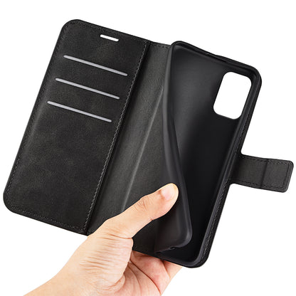 For Nokia C32 Stand Shell Wallet Square Magnetic Closure PU Leather Calf Texture Phone Case