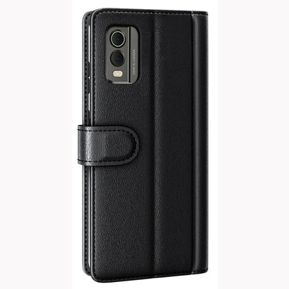 For Nokia C32 Scratch Proof Magnetic Flip Phone Case Genuine Split Leather Wallet Stand Cover