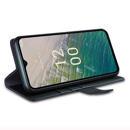 For Nokia C32 Scratch Proof Magnetic Flip Phone Case Genuine Split Leather Wallet Stand Cover