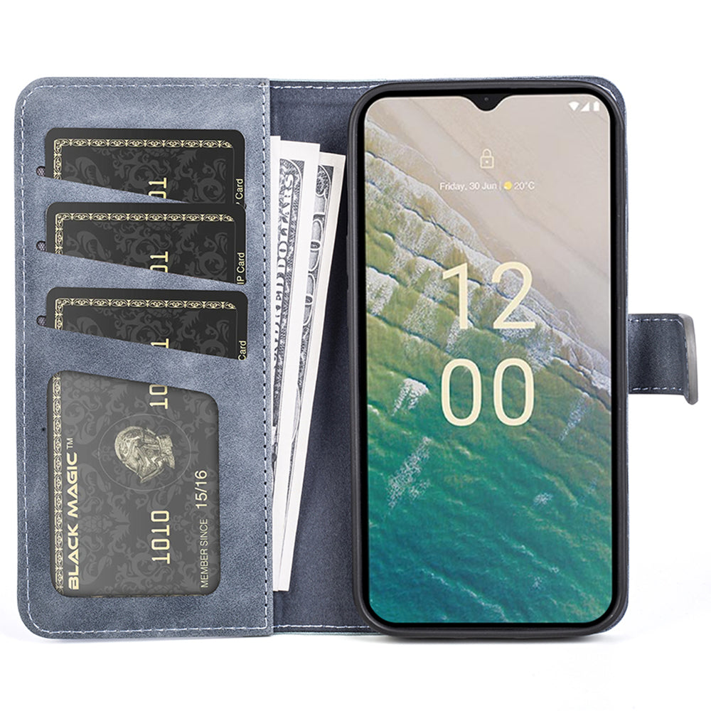 For Nokia C32 PU Leather Wallet Phone Cover Dual-color Splicing Protective Case with Stand Function