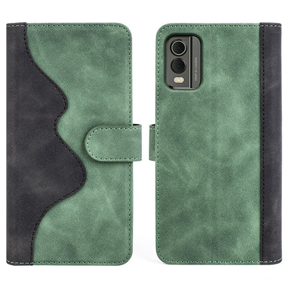 For Nokia C32 PU Leather Wallet Phone Cover Dual-color Splicing Protective Case with Stand Function