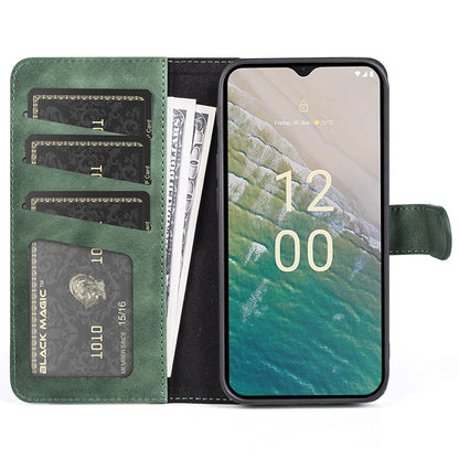 For Nokia C32 PU Leather Wallet Phone Cover Dual-color Splicing Protective Case with Stand Function