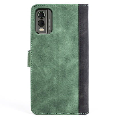 For Nokia C32 PU Leather Wallet Phone Cover Dual-color Splicing Protective Case with Stand Function