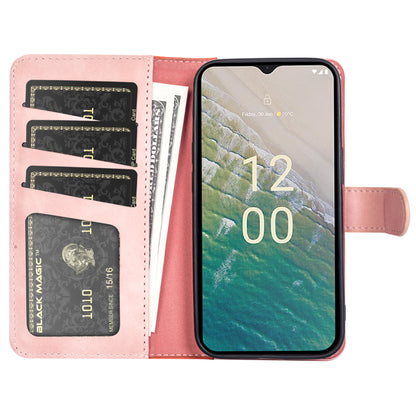 For Nokia C32 PU Leather Wallet Phone Cover Dual-color Splicing Protective Case with Stand Function