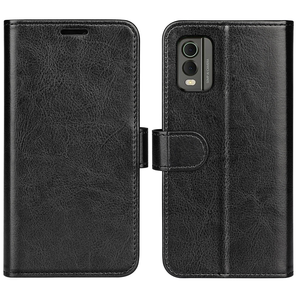 For Nokia C32 Scratch Resistant PU Leather Phone Cover Crazy Horse Texture Wallet Stand Case