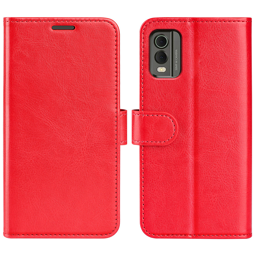 For Nokia C32 Scratch Resistant PU Leather Phone Cover Crazy Horse Texture Wallet Stand Case