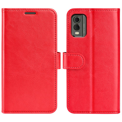 For Nokia C32 Scratch Resistant PU Leather Phone Cover Crazy Horse Texture Wallet Stand Case