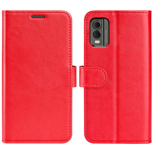 For Nokia C32 Scratch Resistant PU Leather Phone Cover Crazy Horse Texture Wallet Stand Case