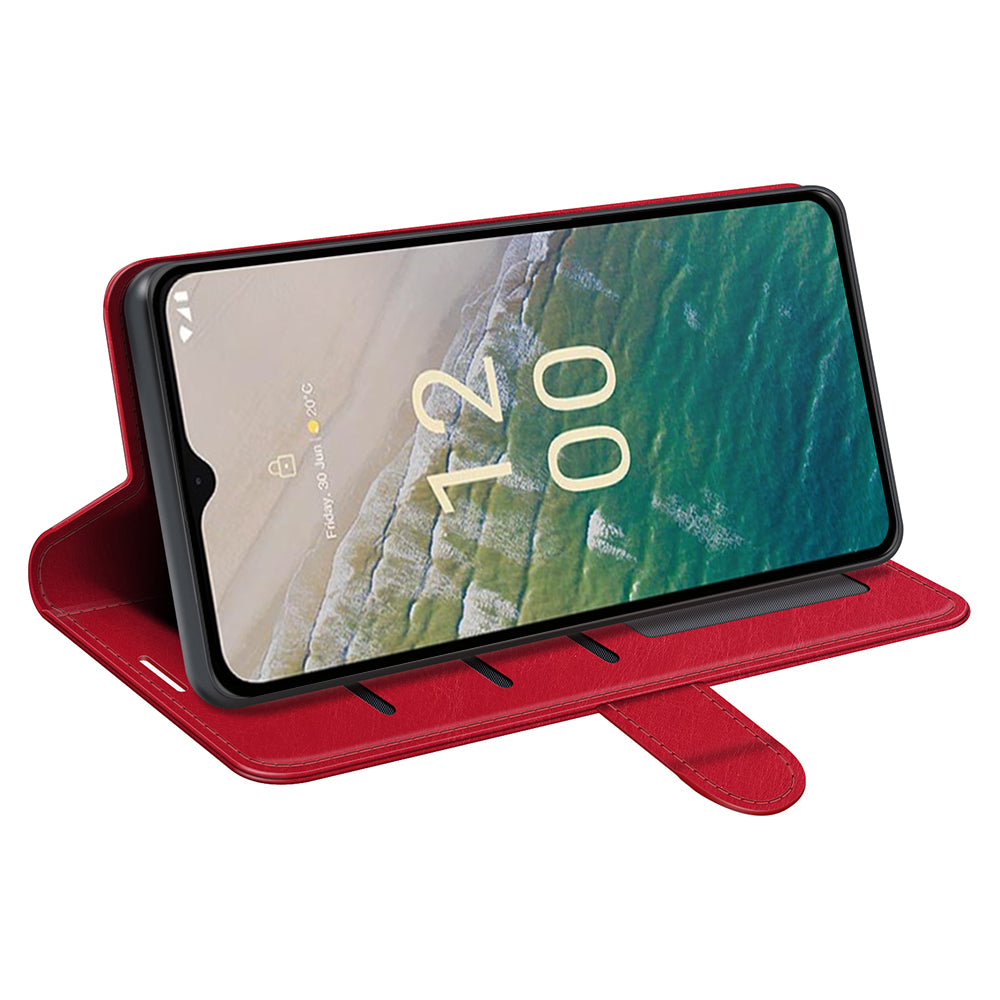 For Nokia C32 Scratch Resistant PU Leather Phone Cover Crazy Horse Texture Wallet Stand Case