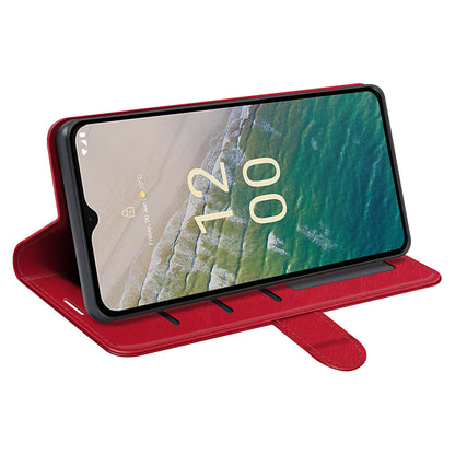 For Nokia C32 Scratch Resistant PU Leather Phone Cover Crazy Horse Texture Wallet Stand Case