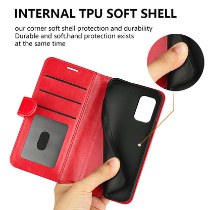 For Nokia C32 Scratch Resistant PU Leather Phone Cover Crazy Horse Texture Wallet Stand Case