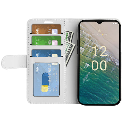 For Nokia C32 Scratch Resistant PU Leather Phone Cover Crazy Horse Texture Wallet Stand Case