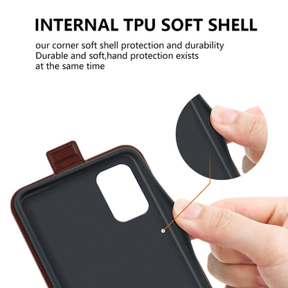 Vertical Flip Phone Case for Nokia C32 Drop Proof PU Leather Mobile Phone Cover with Card Slots