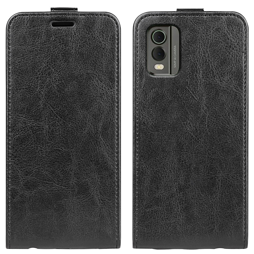 Vertical Flip Phone Case for Nokia C32 Drop Proof PU Leather Mobile Phone Cover with Card Slots
