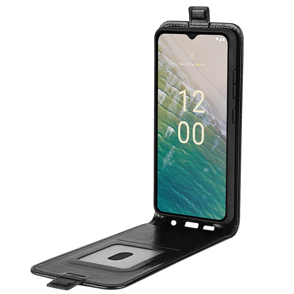 Vertical Flip Phone Case for Nokia C32 Drop Proof PU Leather Mobile Phone Cover with Card Slots