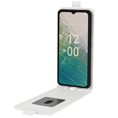 Vertical Flip Phone Case for Nokia C32 Drop Proof PU Leather Mobile Phone Cover with Card Slots