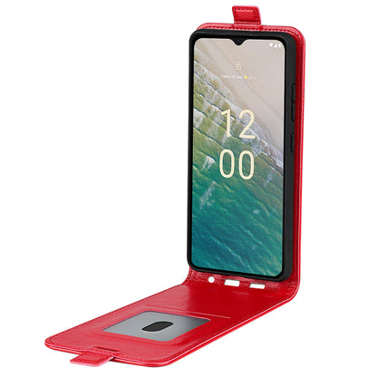 Vertical Flip Phone Case for Nokia C32 Drop Proof PU Leather Mobile Phone Cover with Card Slots