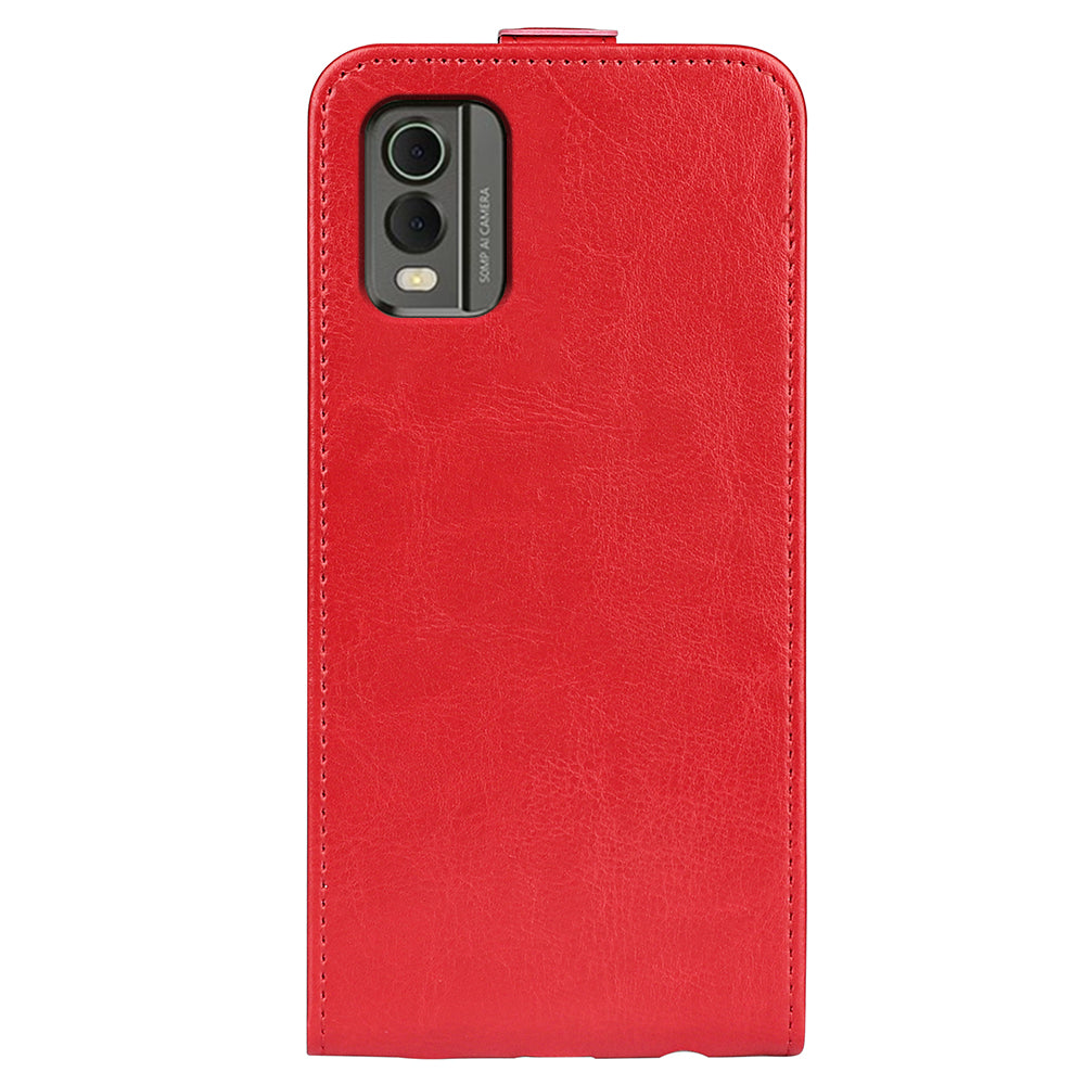 Vertical Flip Phone Case for Nokia C32 Drop Proof PU Leather Mobile Phone Cover with Card Slots