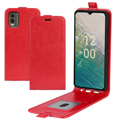Vertical Flip Phone Case for Nokia C32 Drop Proof PU Leather Mobile Phone Cover with Card Slots