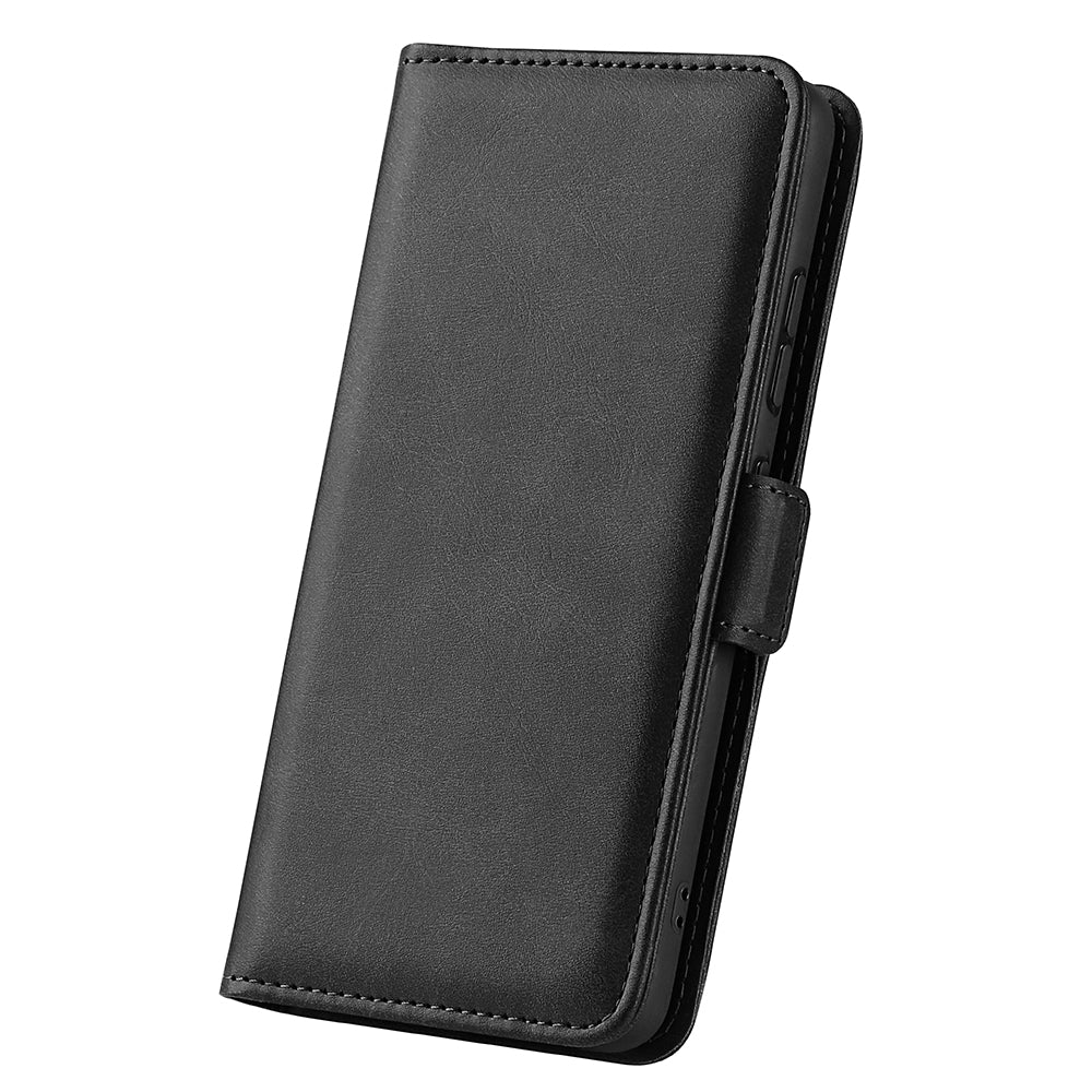 For Nokia C32 Wallet Flip Phone Cover Calf Texture PU Leather Folio Case with Foldable Stand