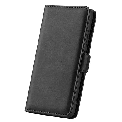 For Nokia C32 Wallet Flip Phone Cover Calf Texture PU Leather Folio Case with Foldable Stand