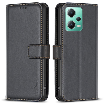 BINFEN COLOR BF17 For Xiaomi Redmi Note 12 5G (China) / (India) / (Global) / Poco X5 5G Leather Case Stand Wallet Phone Cover