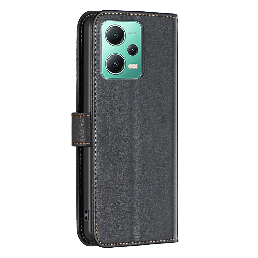 BINFEN COLOR BF17 For Xiaomi Redmi Note 12 5G (China) / (India) / (Global) / Poco X5 5G Leather Case Stand Wallet Phone Cover