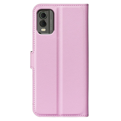 Stand Case for Nokia C32 Scratch Proof PU Leather Litchi Texture Wallet Folio Flip Phone Cover