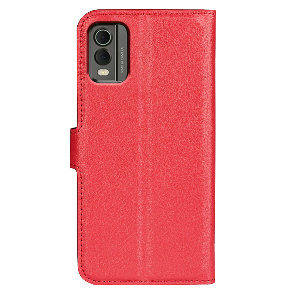 Stand Case for Nokia C32 Scratch Proof PU Leather Litchi Texture Wallet Folio Flip Phone Cover