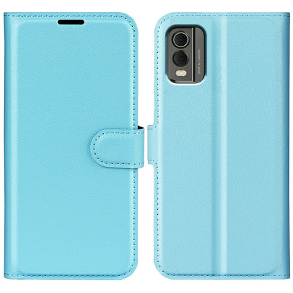 Stand Case for Nokia C32 Scratch Proof PU Leather Litchi Texture Wallet Folio Flip Phone Cover