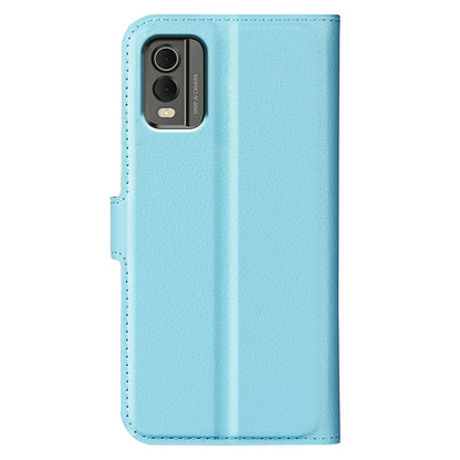 Stand Case for Nokia C32 Scratch Proof PU Leather Litchi Texture Wallet Folio Flip Phone Cover