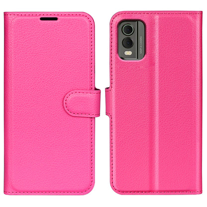 Stand Case for Nokia C32 Scratch Proof PU Leather Litchi Texture Wallet Folio Flip Phone Cover