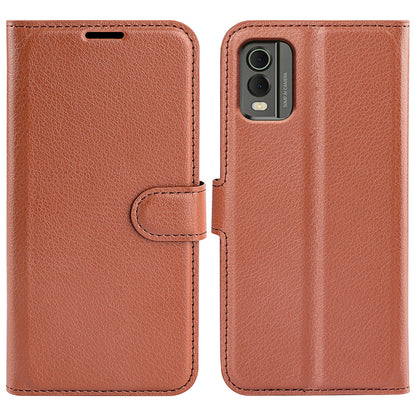 Stand Case for Nokia C32 Scratch Proof PU Leather Litchi Texture Wallet Folio Flip Phone Cover