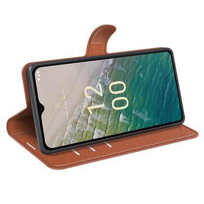 Stand Case for Nokia C32 Scratch Proof PU Leather Litchi Texture Wallet Folio Flip Phone Cover