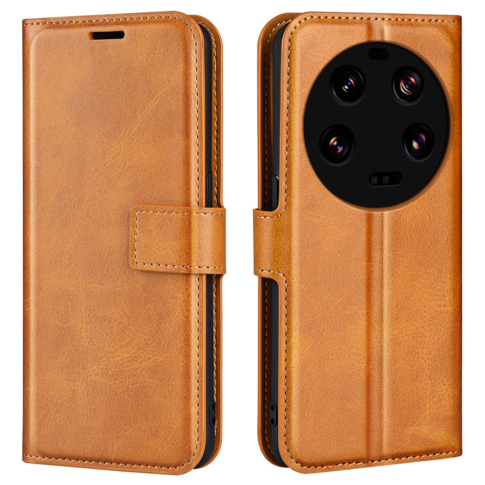 For Xiaomi 13 Ultra Square Magnetic Closure Calf Texture Stand Wallet PU Leather Phone Case