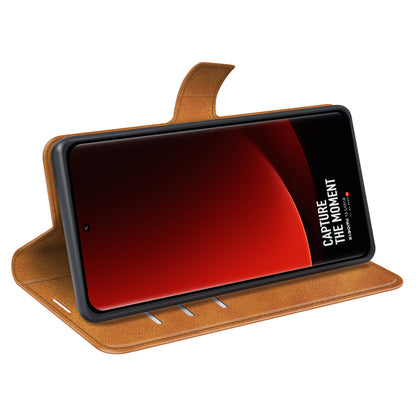 For Xiaomi 13 Ultra Square Magnetic Closure Calf Texture Stand Wallet PU Leather Phone Case