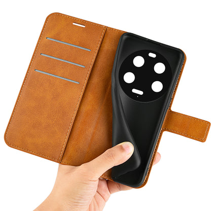 For Xiaomi 13 Ultra Square Magnetic Closure Calf Texture Stand Wallet PU Leather Phone Case