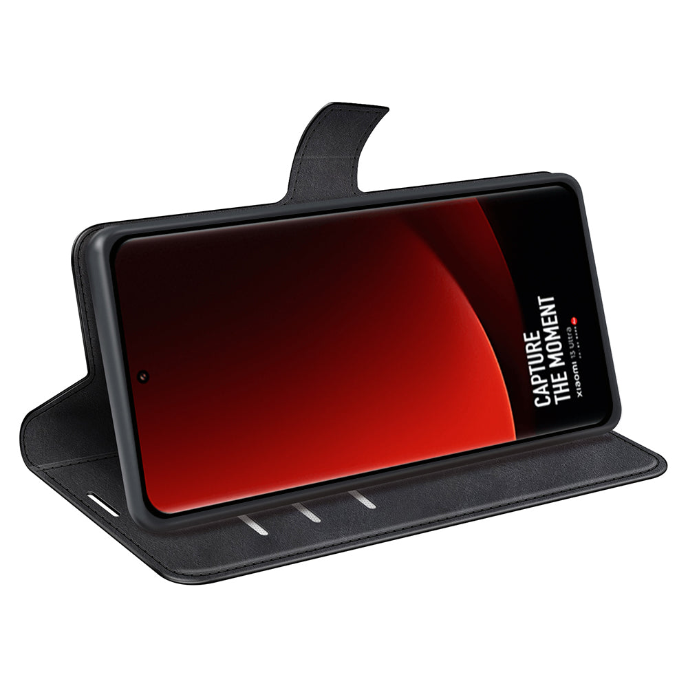 For Xiaomi 13 Ultra Square Magnetic Closure Calf Texture Stand Wallet PU Leather Phone Case