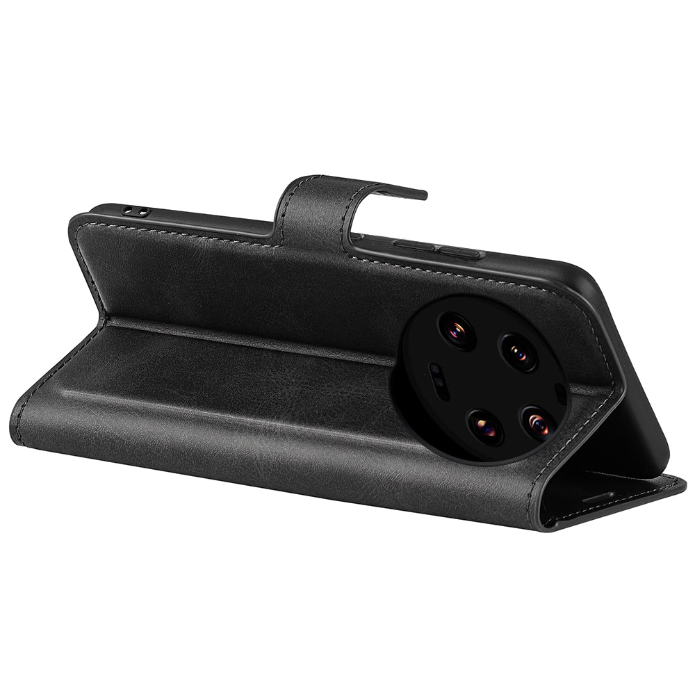 For Xiaomi 13 Ultra Square Magnetic Closure Calf Texture Stand Wallet PU Leather Phone Case