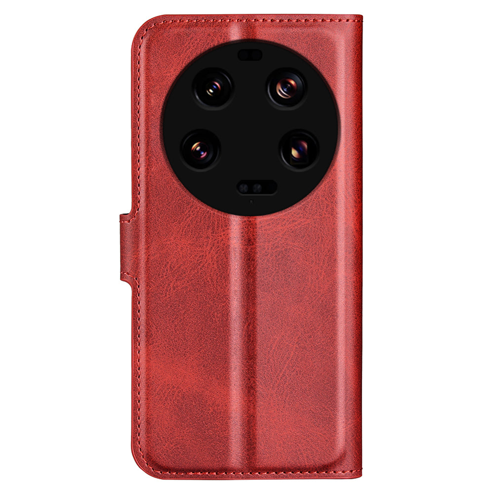 For Xiaomi 13 Ultra Square Magnetic Closure Calf Texture Stand Wallet PU Leather Phone Case