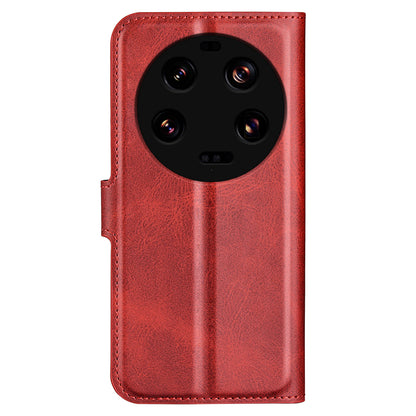 For Xiaomi 13 Ultra Square Magnetic Closure Calf Texture Stand Wallet PU Leather Phone Case