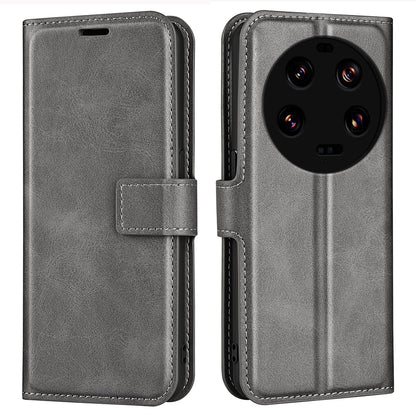 For Xiaomi 13 Ultra Square Magnetic Closure Calf Texture Stand Wallet PU Leather Phone Case