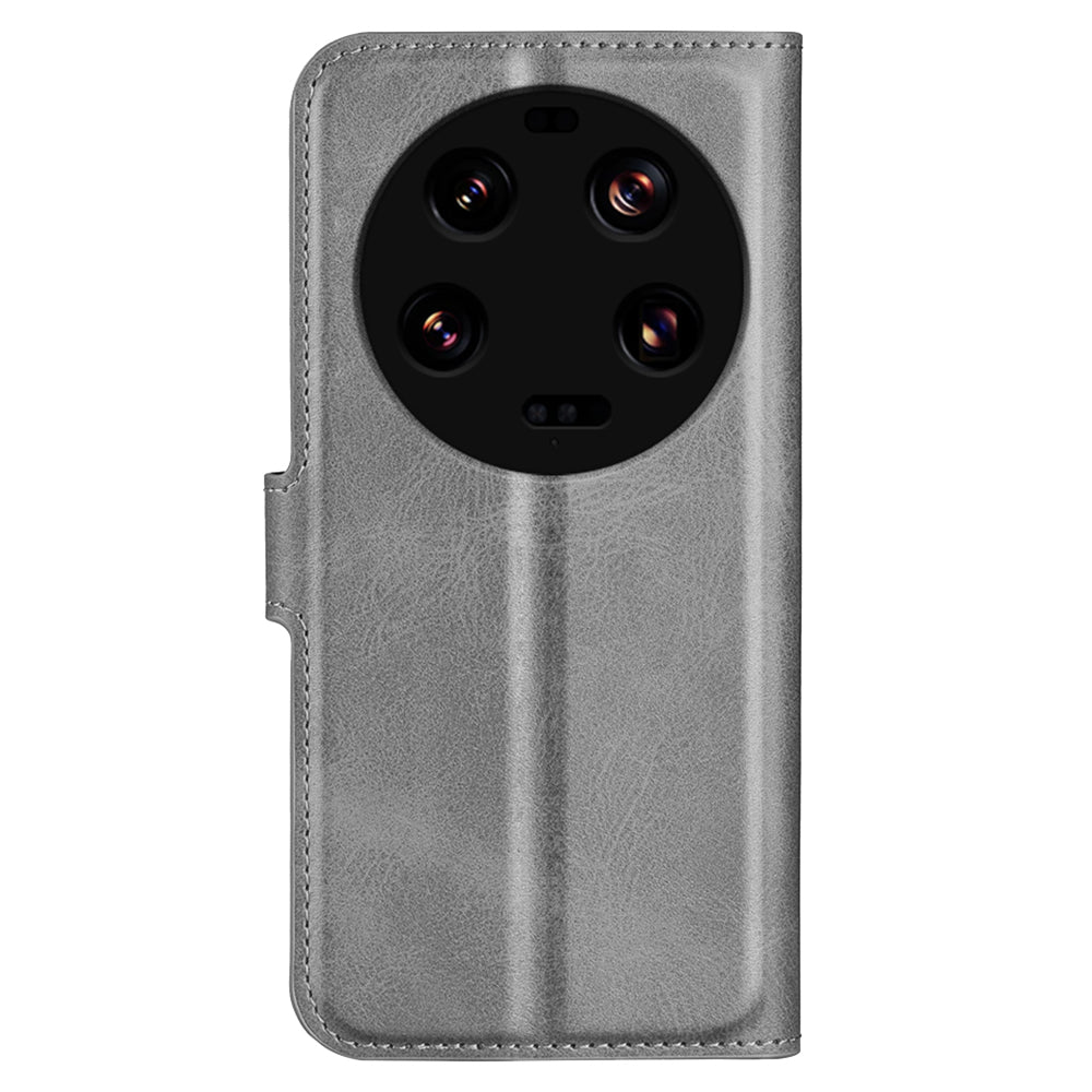 For Xiaomi 13 Ultra Square Magnetic Closure Calf Texture Stand Wallet PU Leather Phone Case