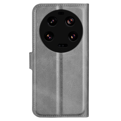 For Xiaomi 13 Ultra Square Magnetic Closure Calf Texture Stand Wallet PU Leather Phone Case