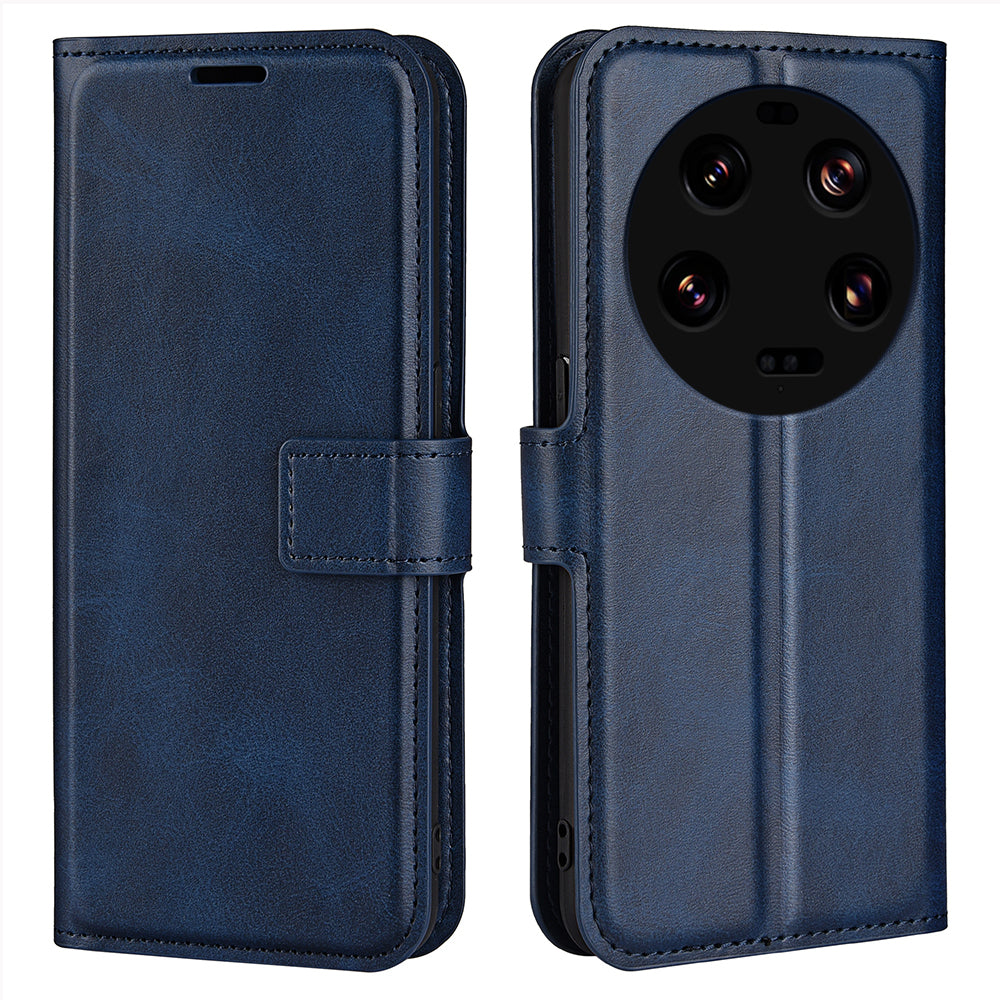 For Xiaomi 13 Ultra Square Magnetic Closure Calf Texture Stand Wallet PU Leather Phone Case