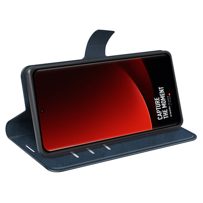 For Xiaomi 13 Ultra Square Magnetic Closure Calf Texture Stand Wallet PU Leather Phone Case