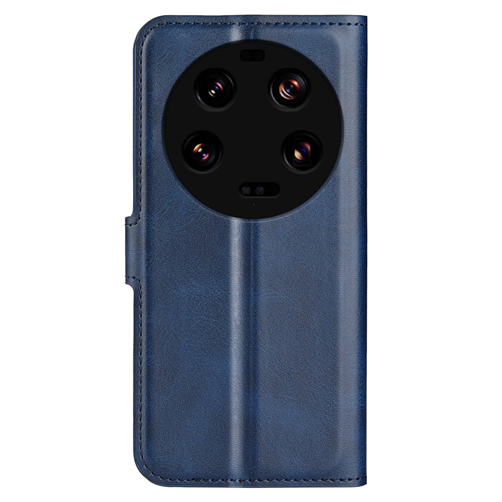 For Xiaomi 13 Ultra Square Magnetic Closure Calf Texture Stand Wallet PU Leather Phone Case