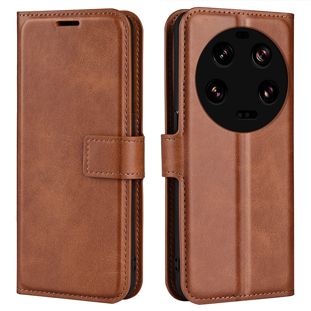 For Xiaomi 13 Ultra Square Magnetic Closure Calf Texture Stand Wallet PU Leather Phone Case